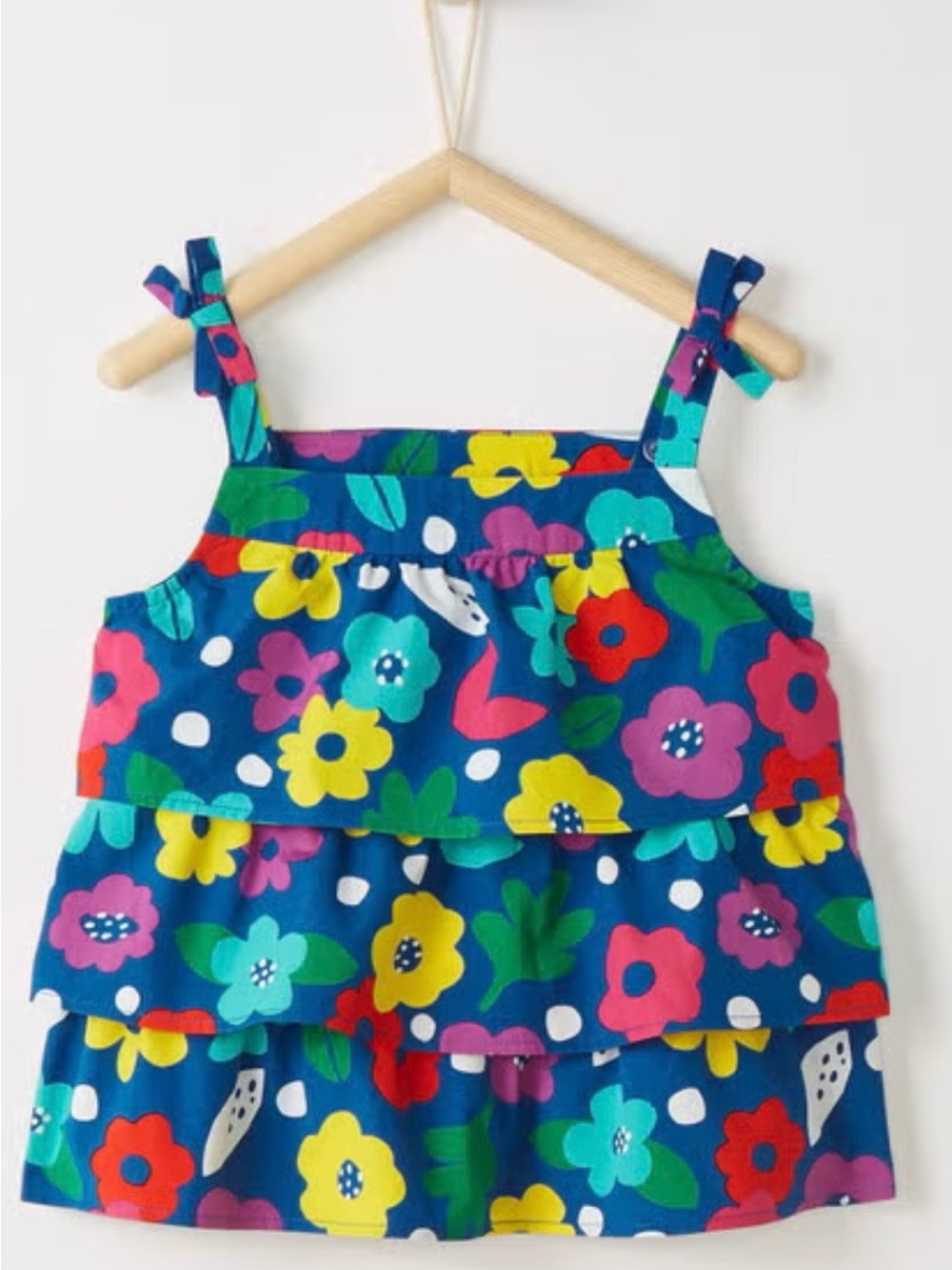 Hanna Andersson Blue Floral Tiered Top